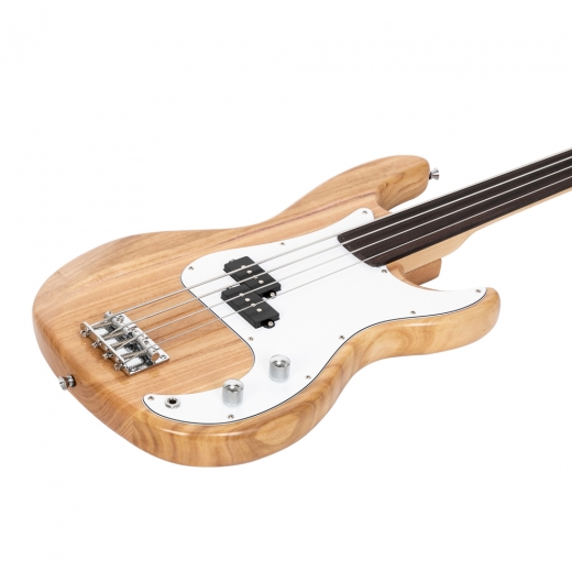 Glarry Gp Fretless Electric Bass Guitar 4 String Burlywood Sunset Glarrymusic 7125